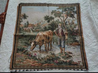 Pareja Tapices Vintage Paisaje Rural
