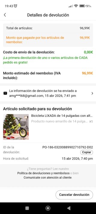 Bicicleta infantile 14 nuova