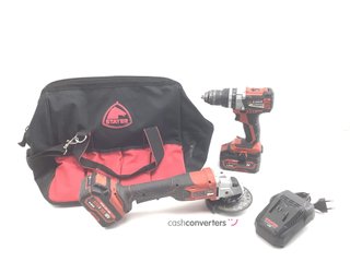 taladro a bateria stayer kit 18v taladro percutor + amoladora
