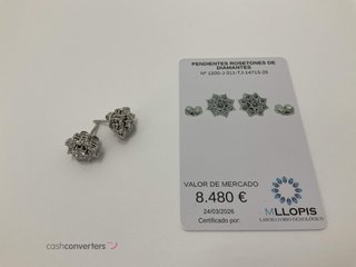 pendientes oro 18k con piedra con topacio