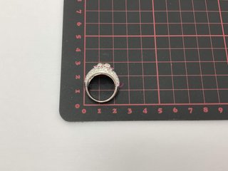anillo oro 18k con piedra con diamante,zafiro t. 11 (16,24 mm)