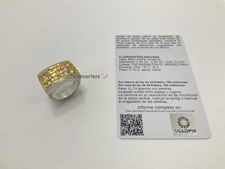anillo oro 18k con piedra t. 14 (17,2 mm)