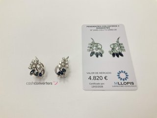 pendientes oro 18k con piedra