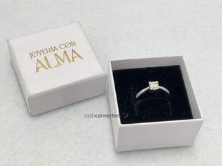 anillo oro 18k con piedra con diamante