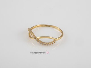 anillo oro 18k con piedra con circonita