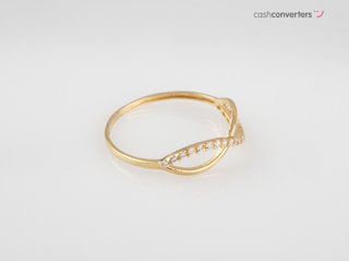 anillo oro 18k con piedra con circonita
