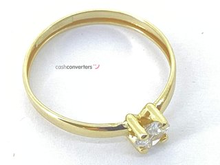 anillo oro 18k con piedra con circonita