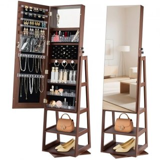 360° Swivel Jewelry Cabinet, 1550 mm Tall, Full-Length