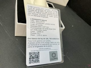 sortija oro 18k con diamante