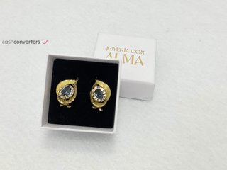 pendientes oro 18k con piedra