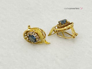 pendientes oro 18k con piedra