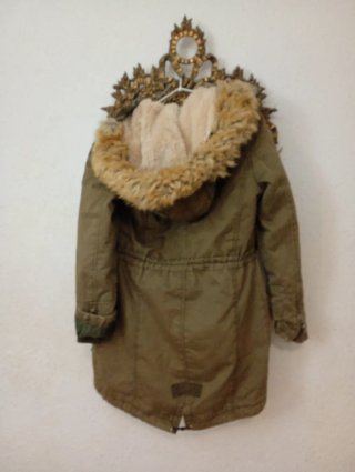 Chaqueta Parka Bershka Borrego Talla S