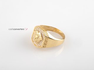 sello oro 18k con piedra con circonita