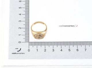 sello oro 18k con piedra con circonita