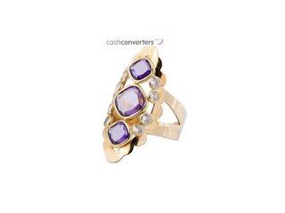 anillo oro 18k con piedra con circonita