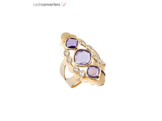 anillo oro 18k con piedra con circonita