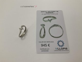 anillo oro 18k con piedra t. 17 (18,16 mm)