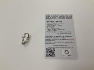 anillo oro 18k con piedra t. 17 (18,16 mm)