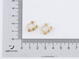 pendientes oro 18k con piedra con esmeralda