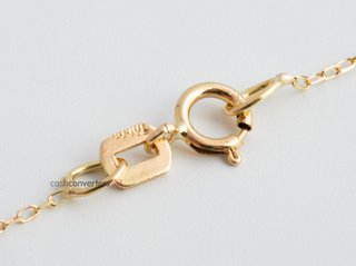 collar oro 18k con piedra con circonita 22cm