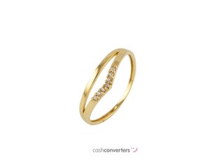 anillo oro 18k con piedra con circonita
