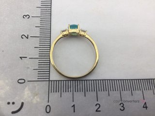 anillo oro 18k con piedra con circonita,topacio