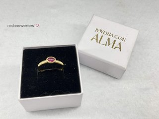 sortija oro 18k con piedra