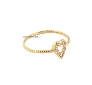 anillo oro 18k con piedra con circonita