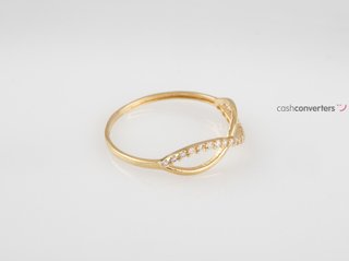 anillo oro 18k con piedra con circonita
