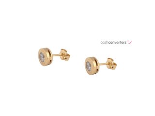 pendientes oro 18k con piedra con circonita