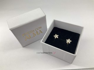 pendientes oro 18k con piedra