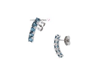 pendientes oro 18k con piedra con topacio