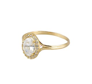 anillo oro 18k con piedra con circonita