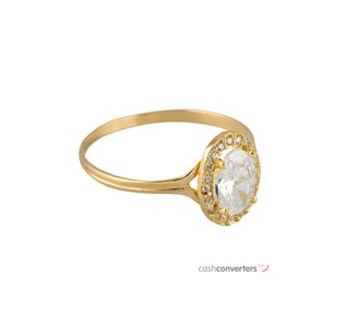 anillo oro 18k con piedra con circonita