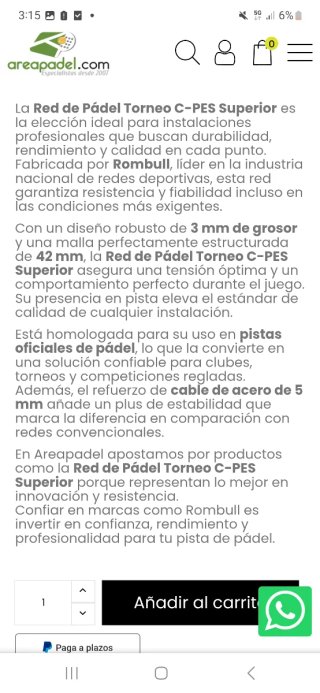 Red de pádel nueva, Rombull