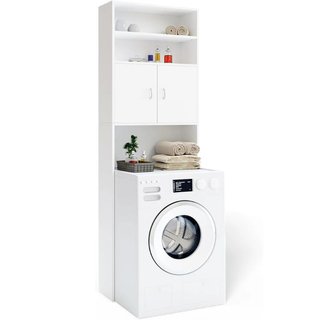Mobile per Lavatrice Mobiletto da Bagno Armadio 2 Ante e 2