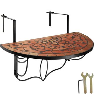 Tavolino da balcone con decorazione a mosaico, a ribalta 75