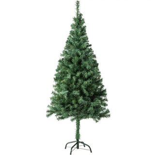 Albero di Natale artificiale verde con sostegno in metallo