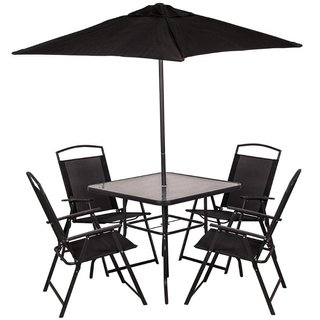 Set da Pranzo 6 Pezzi per Giardino Patio con Ombrellone 4