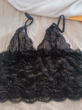 Conjunto Lencería Encaje Negro y Rosa