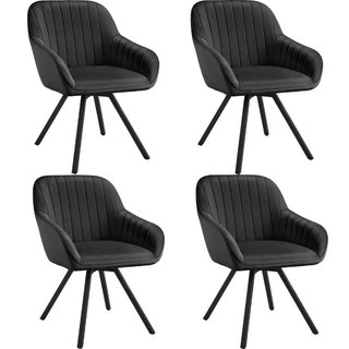 Poltrona girevole con braccioli Snug effetto velluto,