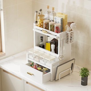 Scaffale Credenza Organizer Portaspezie con Vetrinetta e