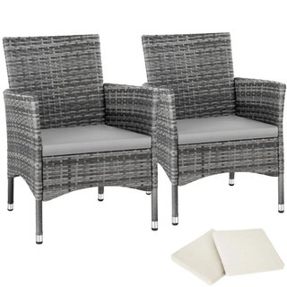 2 Sedie da giardino in rattan + 4 rivestimenti di ricambio