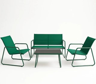 Set Salotto da Giardino con 2 Sedie Divano e Tavolino per