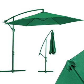Ombrellone Giardino Decentrato 3x3Metri Full Verde Palo