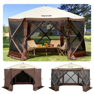 Gazebo Screen Tent, 10 x 10 ft, 6 Sided Pop-up Camping