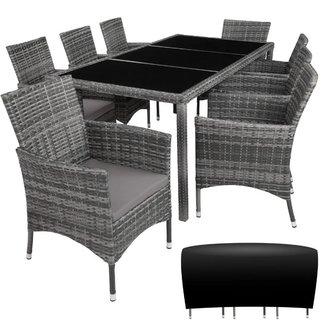 set da giardino in rattan, 8+1 · Vetro