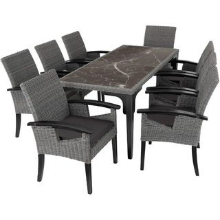 Tavolo in rattan Foggia con 8 sedie Rosarno · Marmo · Tavoli