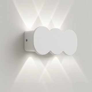 Applique da Muro 6 Led Lampada a Parete Bianca con Luce