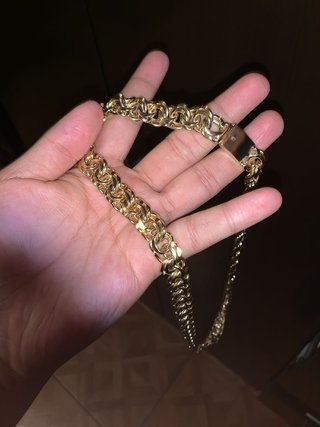 Cadena de oro macizo estilo bizantino